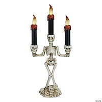 14.5" Dripping Candle Skeleton Halloween Candelabra