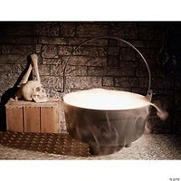 14" Black Plastic Cauldron Halloween Decoration