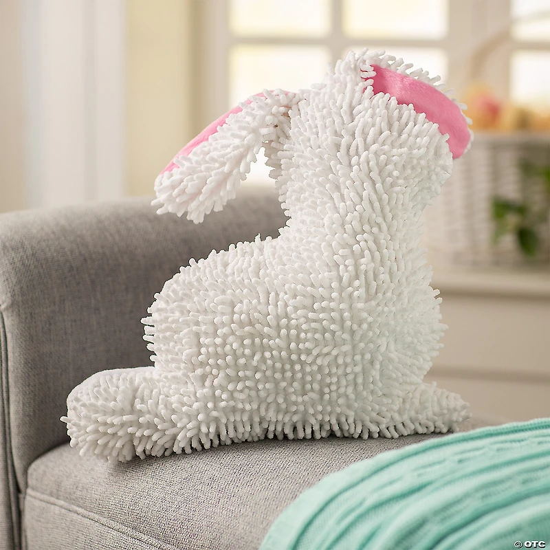 14" Easter Bunny Chenille Pillow with Ears