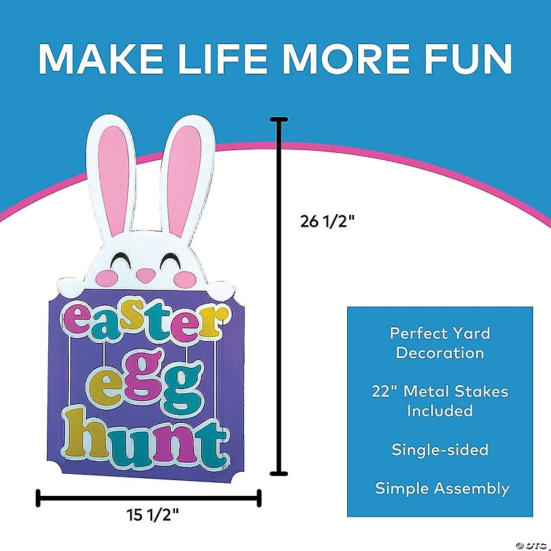 15 1/2" x 26 1/2" Easter Egg Hunt Yard Sign