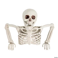 15 3/4" x 10 3/4" Tabletop White Plastic Half Skeleton Halloween Decoration