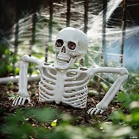 15 3/4" x 10 3/4" Tabletop White Plastic Half Skeleton Halloween Decoration