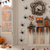 15.75" Black Jack O Lantern Silhouette Halloween Wall Hanging