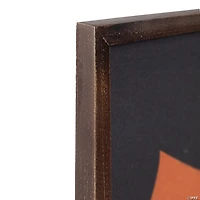 15.75" Framed Halloween Wall Decor with Orange Bat Silhouettes