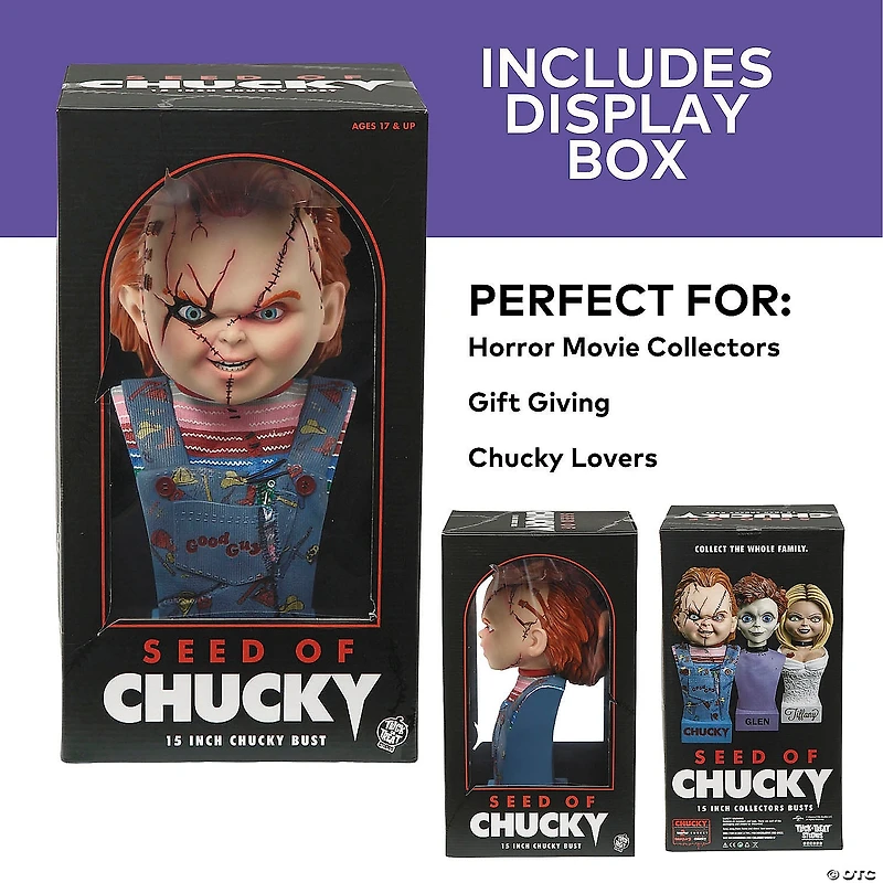 15" Child’s Play: Seed of Chucky™ Chucky Bust Collectible Halloween Decoration