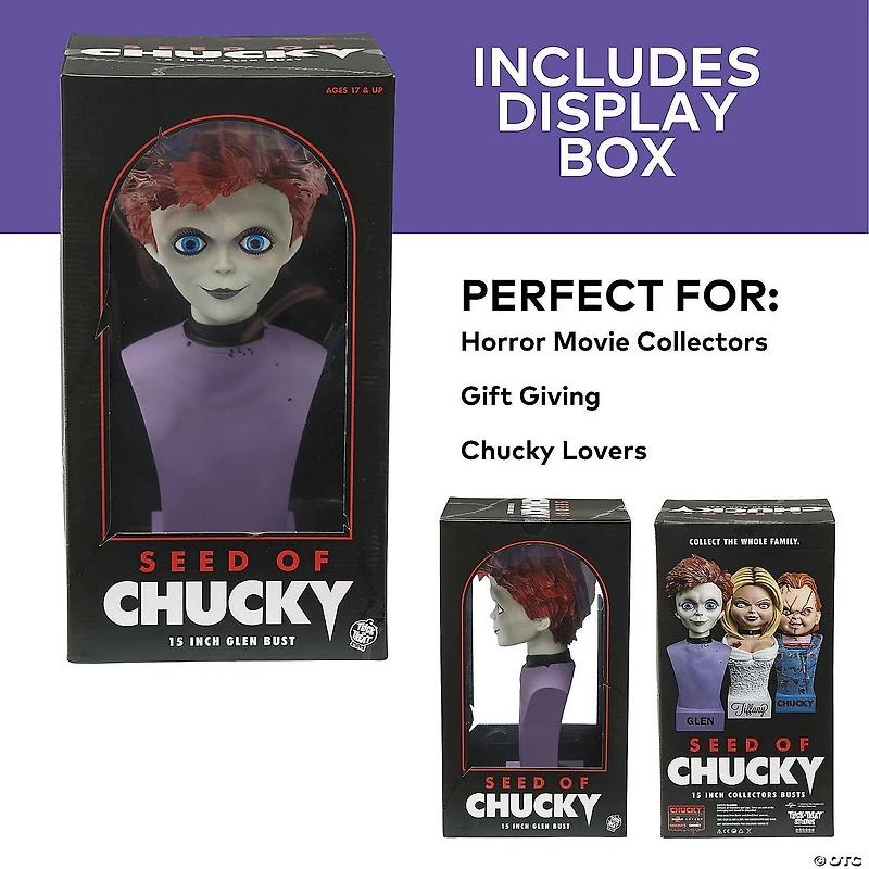 15" Child’s Play: Seed of Chucky™ Glen Bust Collectible Halloween Decoration