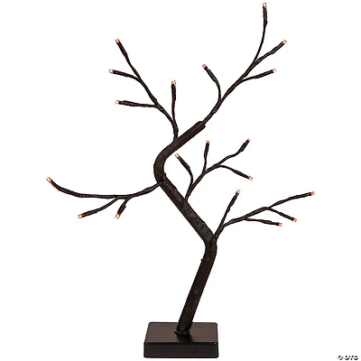 15" LED Lighted Black Weeping Halloween Twig Tree - Orange Lights