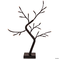 15" LED Lighted Black Weeping Halloween Twig Tree - Orange Lights