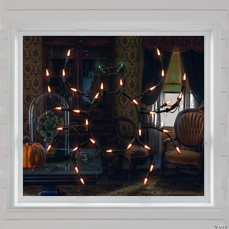 15" Lighted Spider Halloween Window Silhouette Decoration
