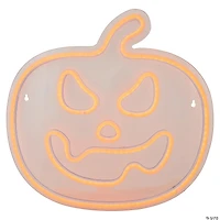15" Orange LED Lighted Neon Style Jack-O-Lantern Halloween Window Silhouette