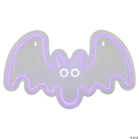 15" Purple LED Lighted Neon Style Purple Bat Halloween Window Silhouette