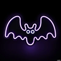 15" Purple LED Lighted Neon Style Purple Bat Halloween Window Silhouette