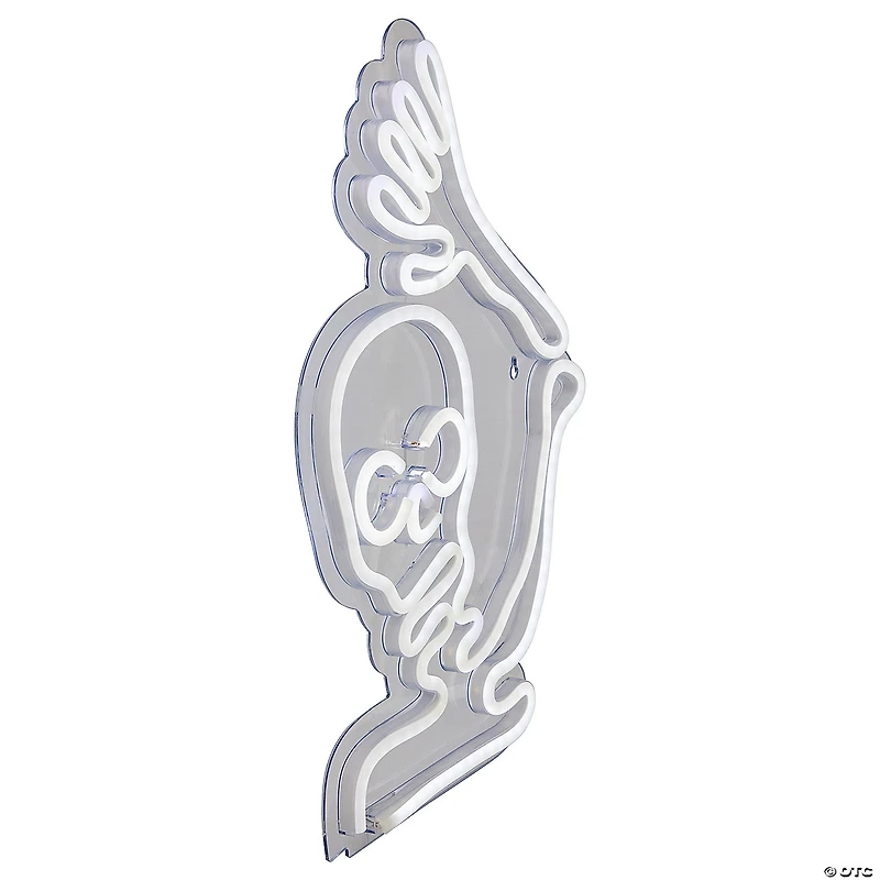 15" White LED Lighted Neon Style Skeleton Halloween Window Silhouette