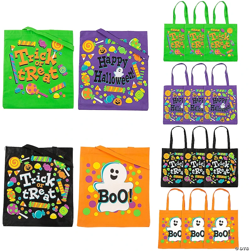 15" x 16 1/2" Large Trick-or-Treat Tote Bags - 12 Pc.