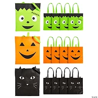 15" x 17" Large Halloween Character Faces Nonwoven Tote Bags - 12 Pc.