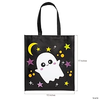 15" x 17" Large Metallic Laminated Halloween Nonwoven Tote Bags - 12 Pc.