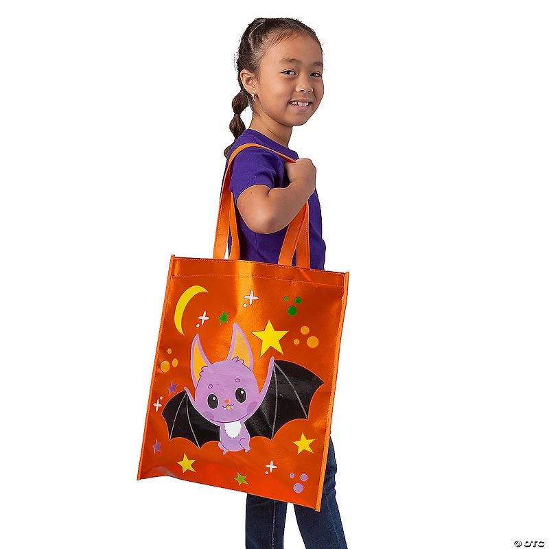 15" x 17" Large Metallic Laminated Halloween Nonwoven Tote Bags - 12 Pc.