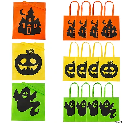 15" x 17" Large Nonwoven Iconic Halloween Tote Bags - 12 Pc.