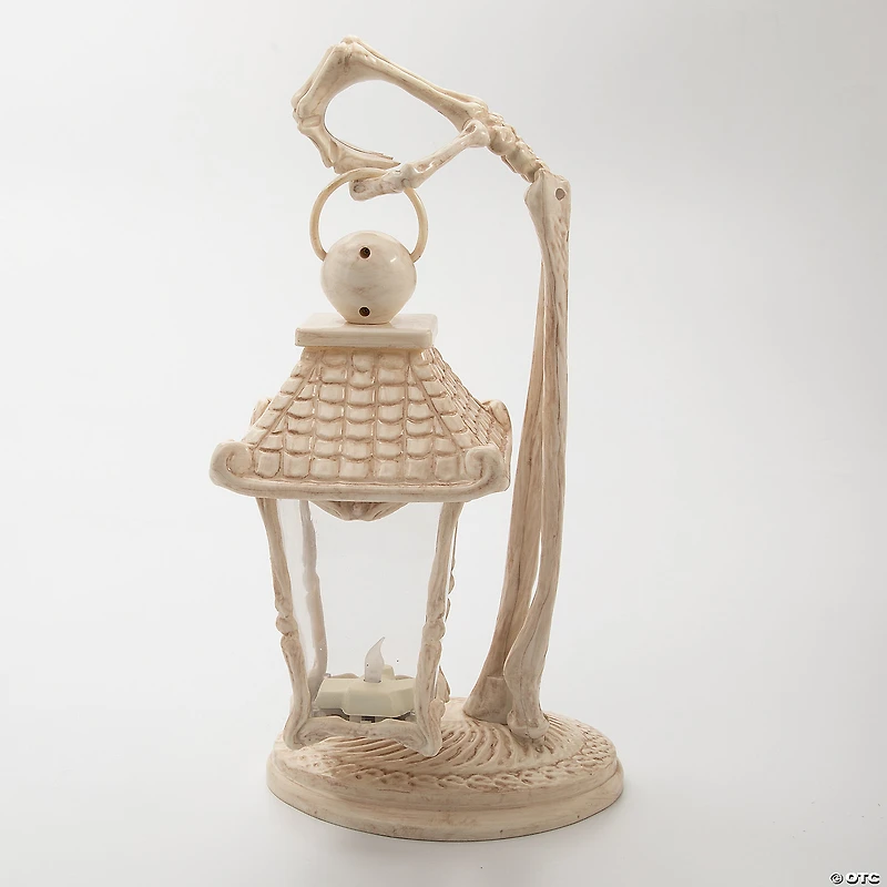 16 1/2" Light-Up Skeleton Crew Bone Lantern Halloween Tabletop Decoration