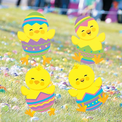 16 1/4" - 24" Tumbling Easter Chicks Yard Signs - 4 Pc.