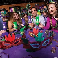 16 oz. Bulk 60 Ct. Mardi Gras Reusable Plastic Hurricane Glasses