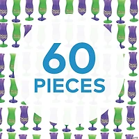 16 oz. Bulk 60 Ct. Mardi Gras Reusable Plastic Hurricane Glasses
