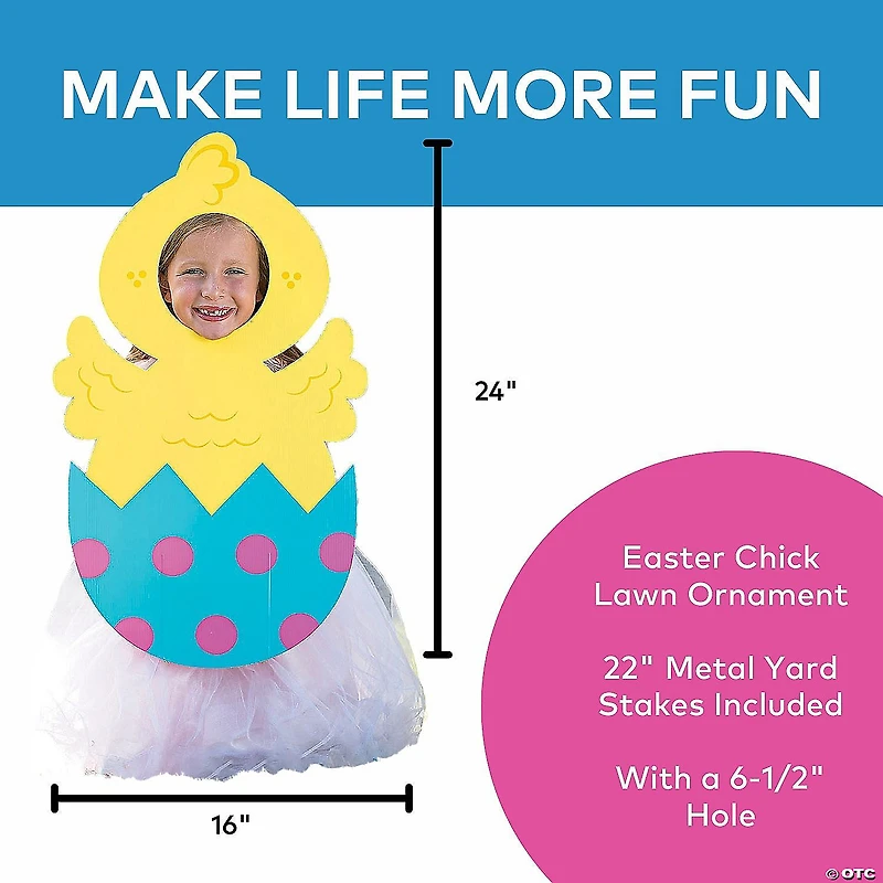 16" x 24"  Easter Chick Face Yard Sign
