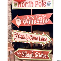 16" x 53" Whimsical Christmas Directional Yard Sign