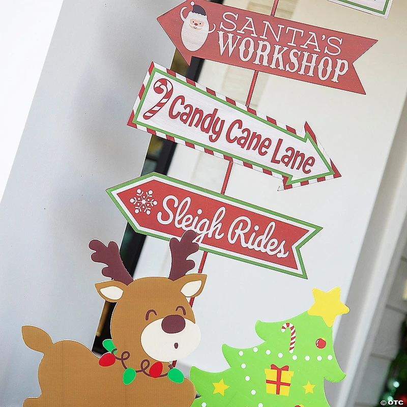 16" x 53" Whimsical Christmas Directional Yard Sign