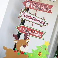 16" x 53" Whimsical Christmas Directional Yard Sign