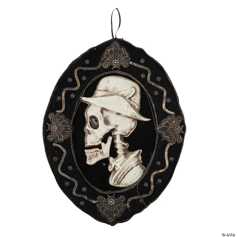 17 1/4" Light-Up 3D Skeleton Man Tabletop Frame Halloween Decoration