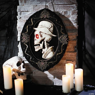 17 1/4" Light-Up 3D Skeleton Man Tabletop Frame Halloween Decoration