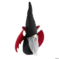 17" Black and Red Halloween Boy Gnome with Bat Wings