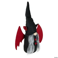 17" Black and Red Halloween Girl Gnome with Bat Wings