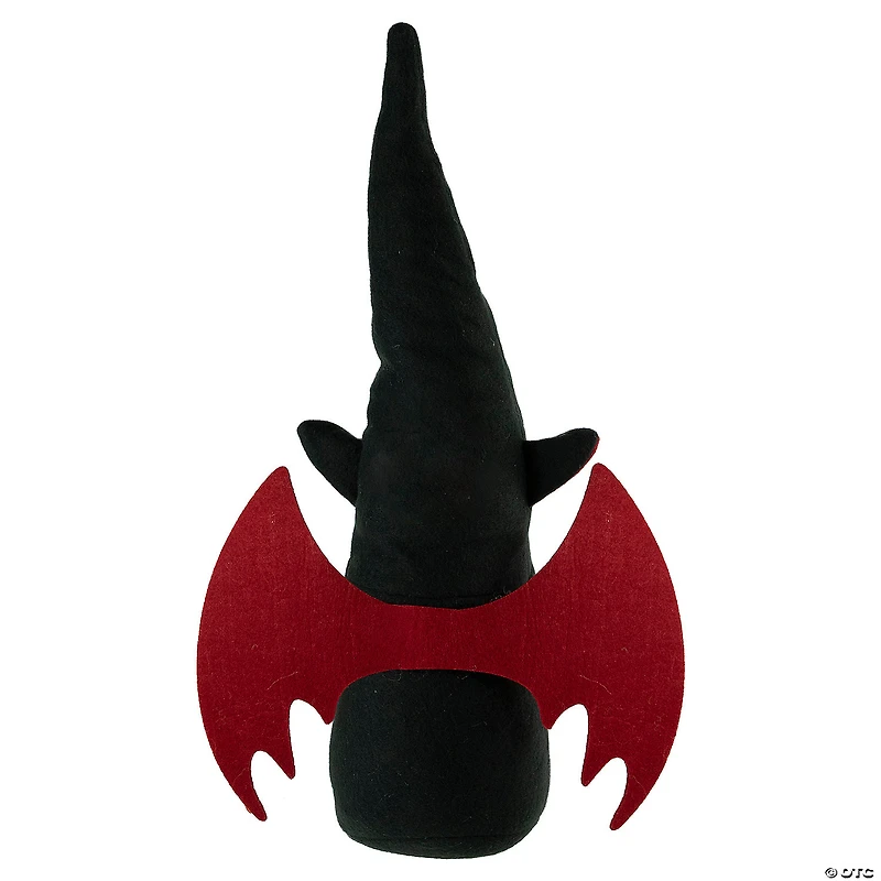 17" Black and Red Halloween Girl Gnome with Bat Wings