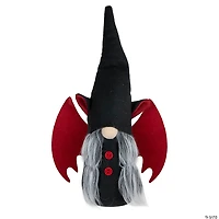 17" Black and Red Halloween Girl Gnome with Bat Wings