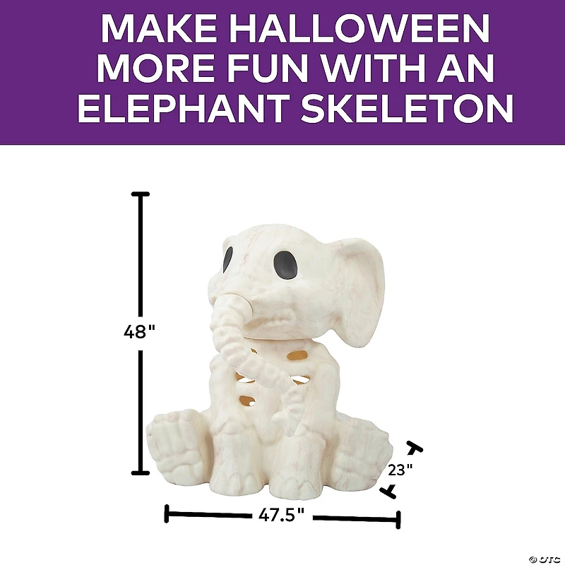 18 1/2" Sitting Elephant Skeleton Halloween Decoration