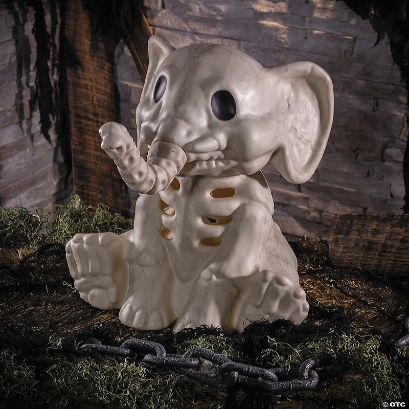 18 1/2" Sitting Elephant Skeleton Halloween Decoration
