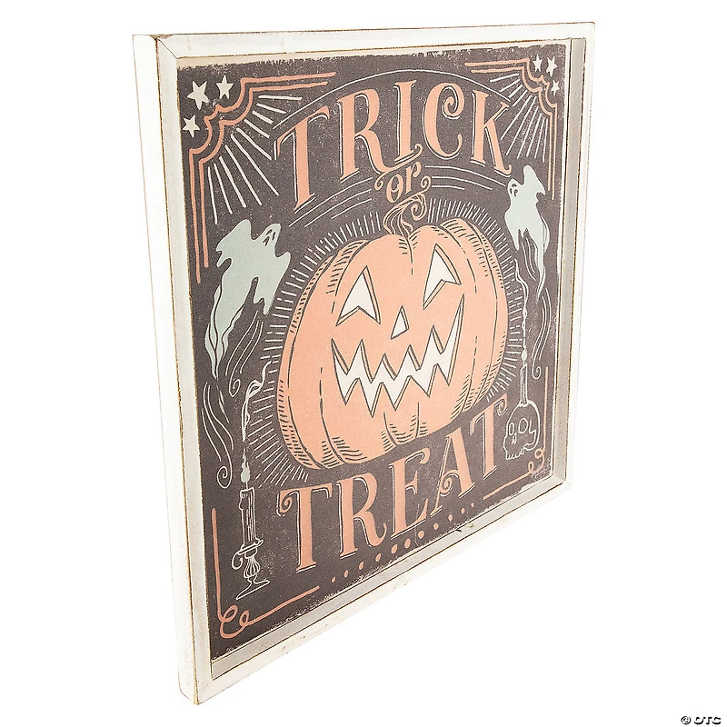 18.75" Trick or Treat Jack O Lantern Halloween Wall Sign