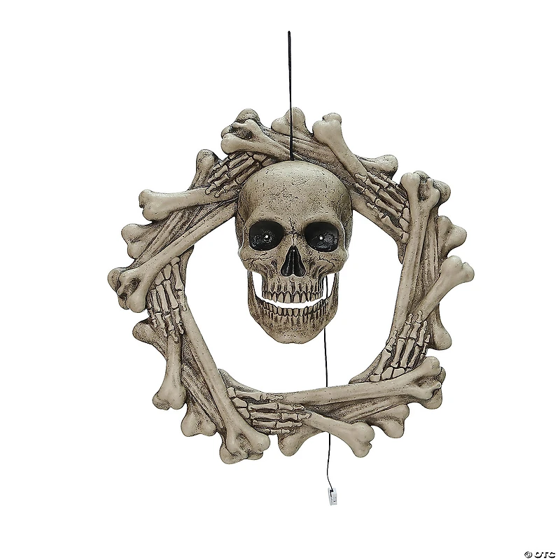 18" Bone Wreath Animated Halloween Décor