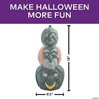 18" Light-Up Hitchhiking Ghosts Pumpkin Stack Halloween Outdoor Decoration