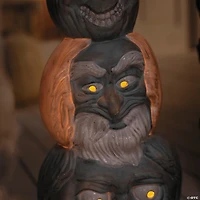 18" Light-Up Hitchhiking Ghosts Pumpkin Stack Halloween Outdoor Decoration