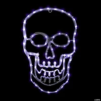 18" White Skull 4 Function LED Lighted Halloween Window Silhouette