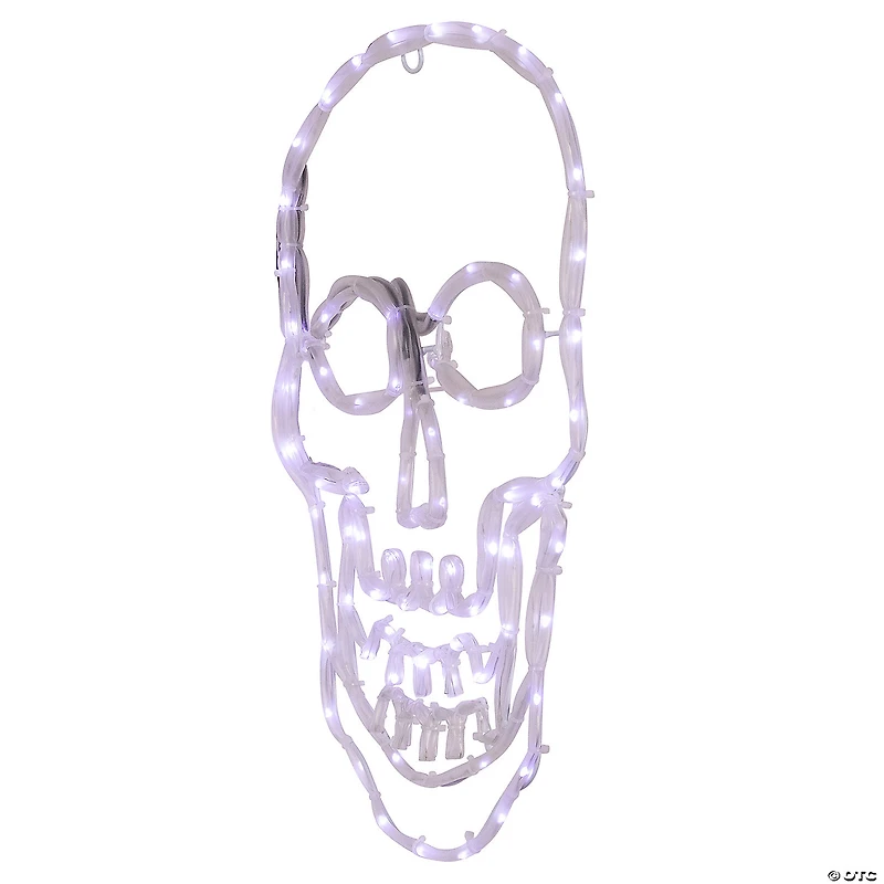 18" White Skull 4 Function LED Lighted Halloween Window Silhouette