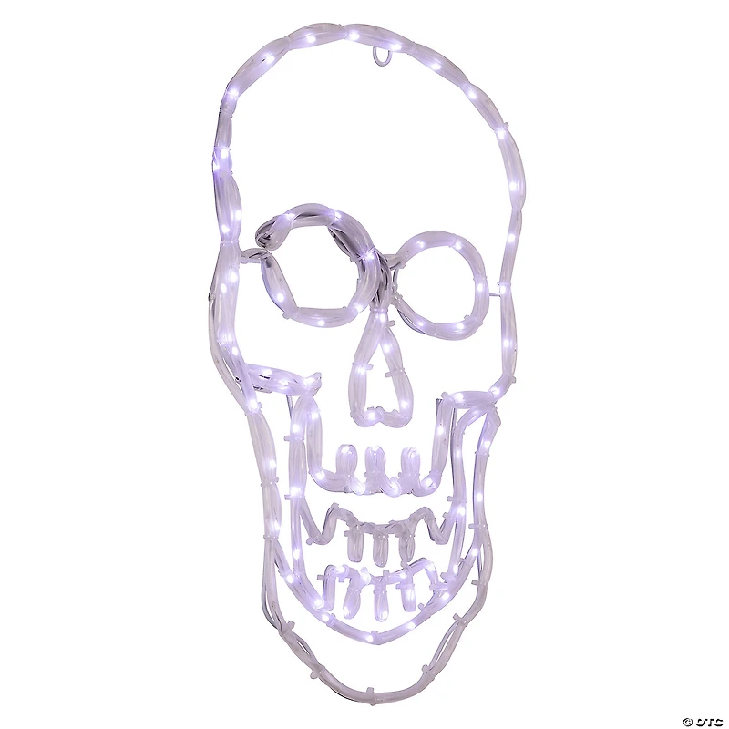 18" White Skull 4 Function LED Lighted Halloween Window Silhouette