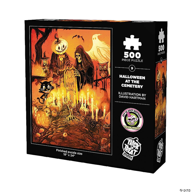 18" x 24" David Hartman's Halloween at the Cemetery Jigsaw Puzzle - 500 Pc.