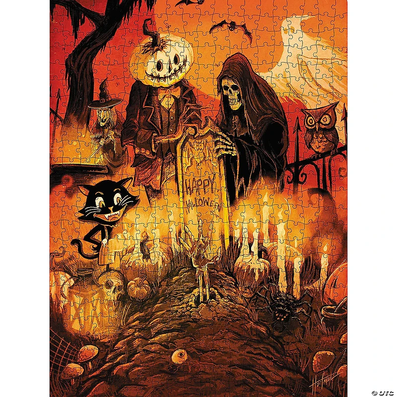 18" x 24" David Hartman's Halloween at the Cemetery Jigsaw Puzzle - 500 Pc.