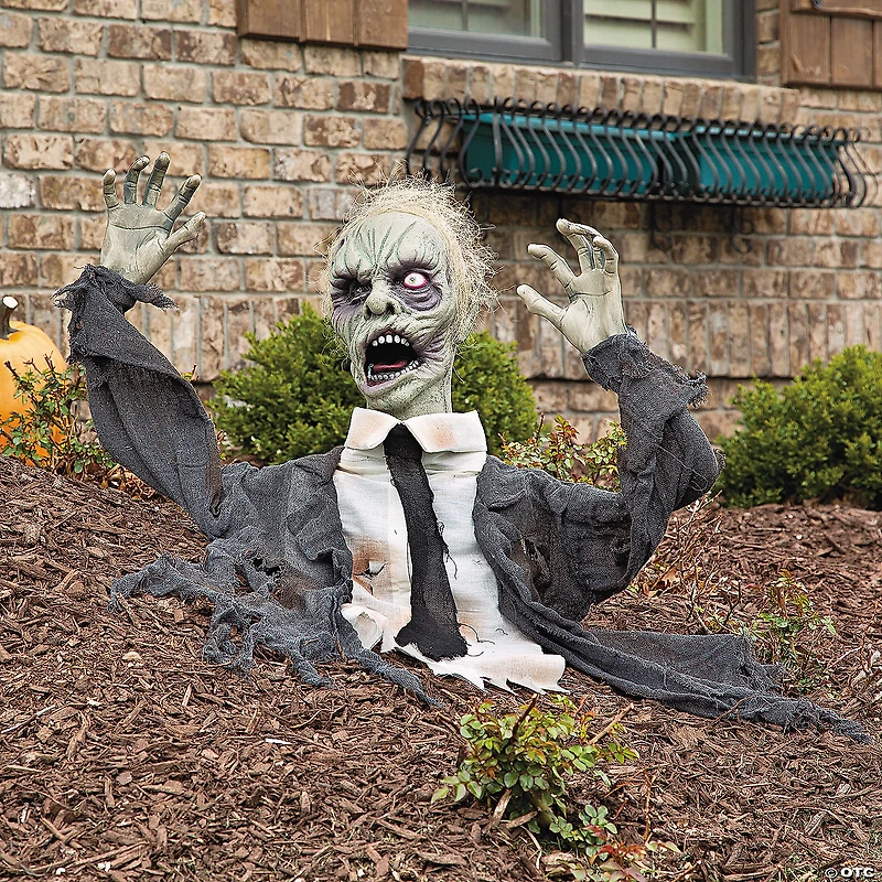 18" x 55" Groundbreaker Zombie with Lights & Sound Halloween Decoration