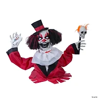19 1/2” Groundbreaker Animated Black, Red & White Clown Halloween Decoration