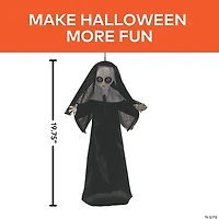 19 3/4" Hanging Black & White Nun with Cross Halloween Decoration